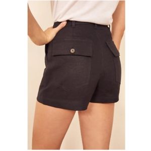 Reformation Sterling Linen Shorts in Black (2)